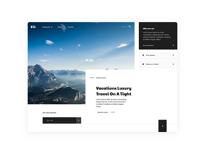 EU - Minimal Design interface minimal design mountain travel trip ui interface ux design