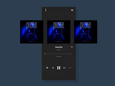 Music player test #2 improved app design flat icon logo minimal ui ux vector web