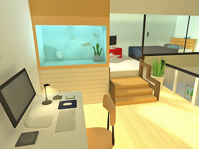 Modern room 3dcg c4d cinema4d design digitalart illustration lowpoly