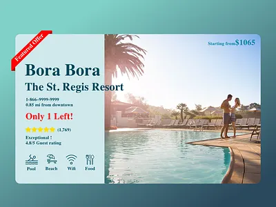 DailyUI - 045 - Info Card featured holiday card promotion vacation