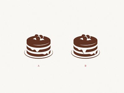 Bernardino: A or B? brand cake cakery food fruit icon illustration logo poll simple sweet