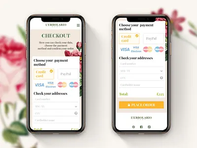 L'Erbolario Checkout Form dailyui dailyui002