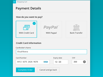 Payment Details design ui