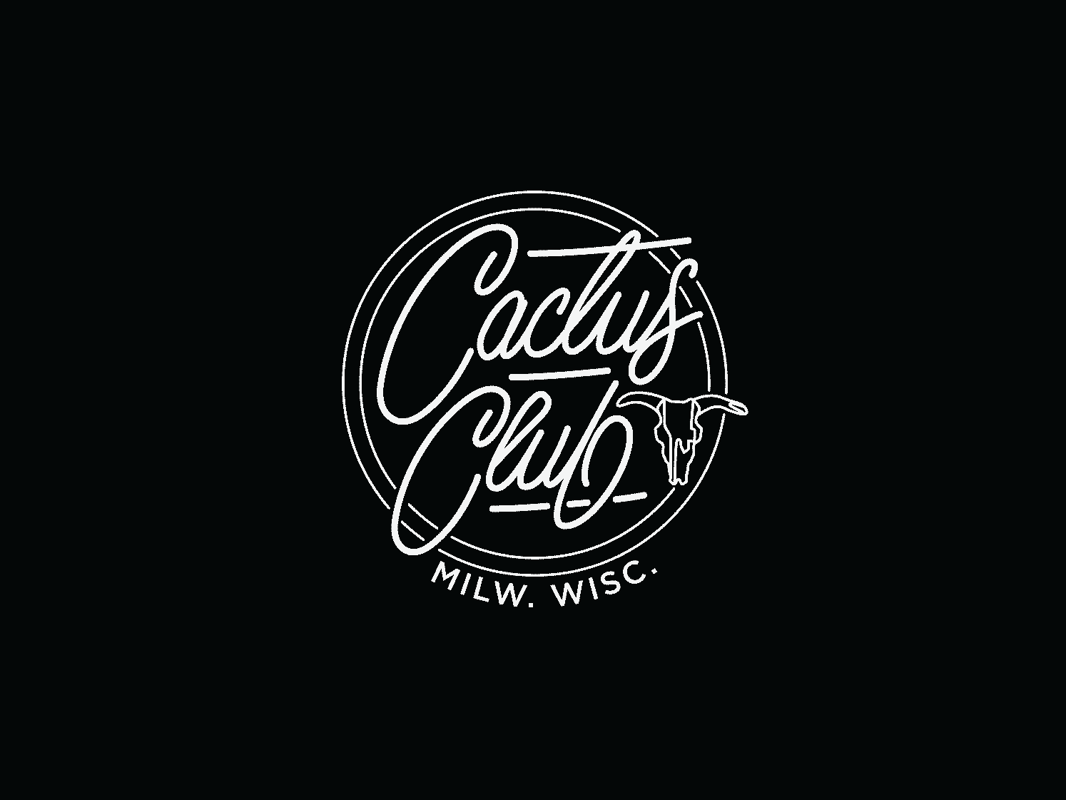 Cactus Club Logo band merch logo music venue script script lettering