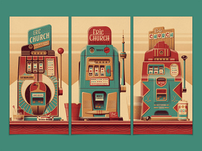 Eric Church Toronto Posters canada country dan kuhlken dkng dkng studios eric church geometric gig poster gig posters nathan goldman poster screen print silkscreen slot machine slot machines texture toronto vector vegas