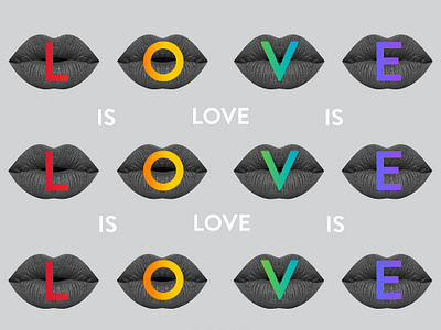Love Is Love black white color lgbt lips love pride rainbow