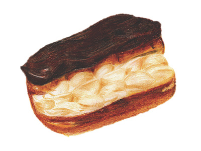 Eclair colored pencil colored pencils illustration pastry