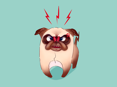 Moops #1 angry animal art character dog illustration mops pet