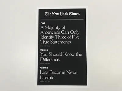 New York Times - News Literacy advertising black branding brutalist contemporary design layout minimal print ad print design typography white