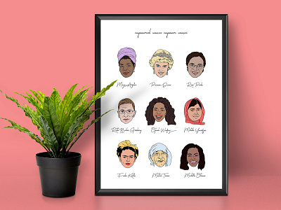 Empowered Women Poster famous women girl power historical figures illustration minimal portrait poster design procreate women women empowerment women of history