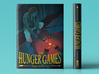 The Hunger Games Book Cover book art book cover book cover design book cover mockup cover art cover design forest illustration jennifer lawrence lettering literature the hunger games