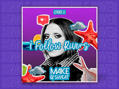 SINGLE | I Follow Rivers art collage collageart colors cover cover art design edm eletronic music purple single single art song spotify