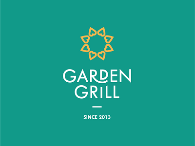 Garden Grill Pt. 1 branding flower icon illustration logo sun typography