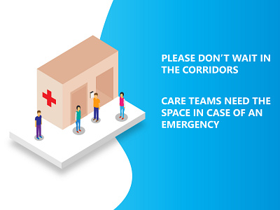 Hospital Manners corridor design etiquette flat hospital illustration info graphic isometric manners minimal vector