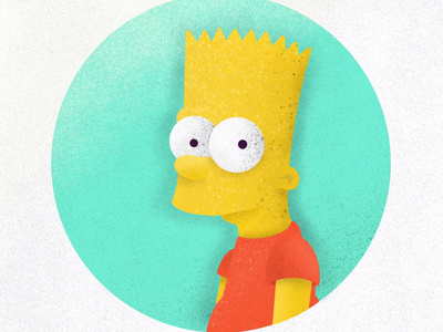 Bart cartoon design flat grain icon illustration minimal