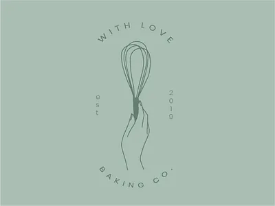 With Love Baking Co Logo Green branding design illustration illustrator illustrator cc procreate