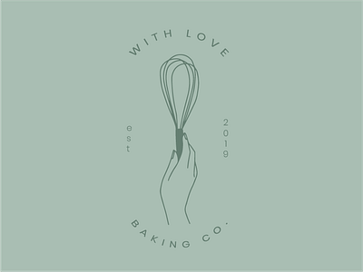 With Love Baking Co Logo Green branding design illustration illustrator illustrator cc procreate