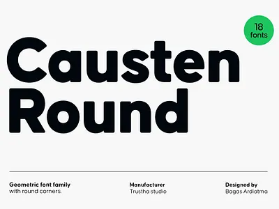 Causten Round Font Family advertising alternate avant garde bauhaus black body text bold book brand branding business causten round font family clean commercial corporate corporate identity cover design display editorial