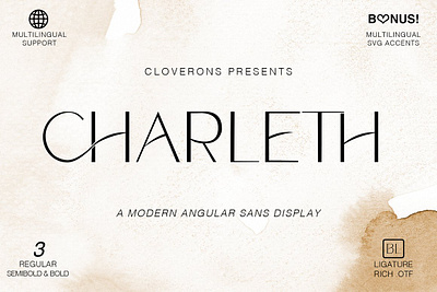 Charleth Angular Modern Sans Display all caps font angular charleth elegant font ligatures logo font luxury font modern font modern sans modern sans serif modern sans serif font multilingual multilingual font multilingual support thin font uppercase font web font