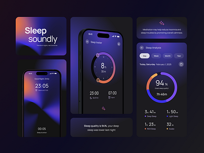 Sleep soundly ai app design fitness forsale health sleepapp sleeptracker ui ui design ux