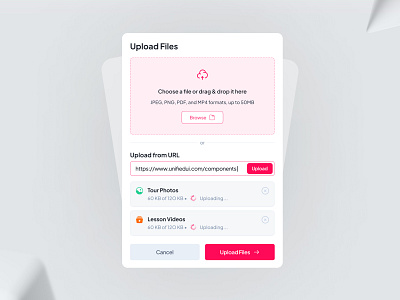 UnifiedUI - File Uploader Component components design design system drag drag and drop drop figma file file upload minimalism modal ui ui kit unified ui unifiedui upload uploader user interface ux website