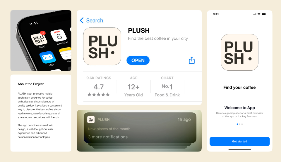 PLUSH mobile app design app branding design graphic design inspiration logo mobile design modern design
