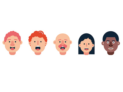 Heads! adobe illustrator adobe illustrator cc design dribbble faces flat flat design flat illustration flat illustrations graphic design heads illustration pen tool vector vector art vector artwork