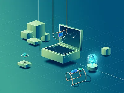 Constellation 2.5d ornaments 向量 插图