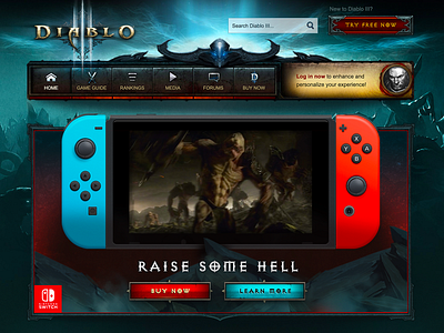 Diablo 3 for Nintendo Switch blizzard entertainment diablo 3 gothic nintendo nintendo switch photoshop ui web design website