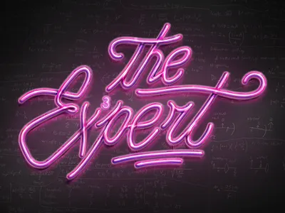The Expert expert identity logo logotype neon neon lights sign type typography