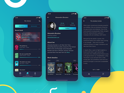 Book App app book book app dark theme drinks landing page micro interaction mobile app ui ui ux ui ux design ux