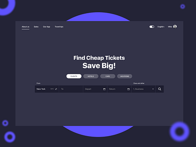 Airline site concept (Night Mode) ads app branding dark dark app design dribbble figma flat interface landing night night mode photoshop purple sketch typography ui ux web