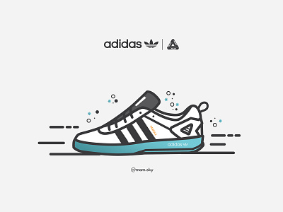 Adidas Fairfax x Palace design flat design icon sneakers vector