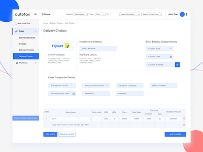 Delivery Challan- Product Design app desiginspiration erp figma interface product ui ui ux uidesigner uxdesign