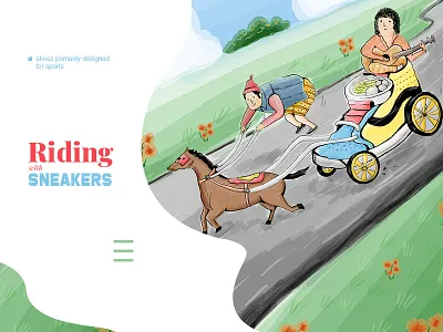 Riding with Sneakers illustration sneakers ui ux vector