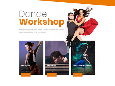 Dance workshop section web design branding creative designs design designer download dribbble invite inspiration logo photoshop psd psd designs template ui uiux web web design web designer web template website