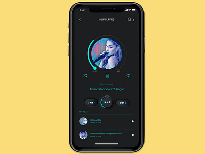 Music Player app design music player ui neon light pop culture ui ux