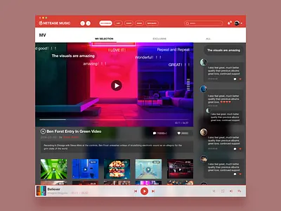 Netease Music MV Page design dribbble ipad music mv