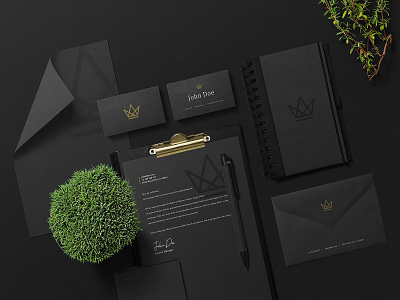 Black Branding Mockup Scenes #3 brand branding download gold identity logo mock up mockup paper psd realisyic scene stationery template