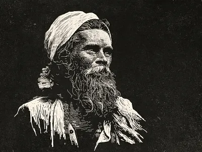 Woodcut style Illustration art detail drawing illustration india painting photoshop portrait portrait art realistic woodcut