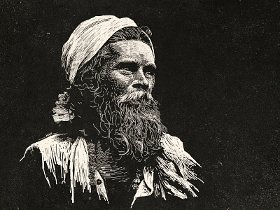 Woodcut style Illustration art detail drawing illustration india painting photoshop portrait portrait art realistic woodcut