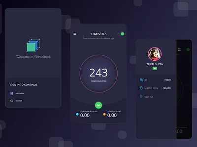 Dark themed mobile dashboard dark theme darkui dashboard statistics ux ux ui