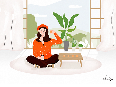 春分竖蛋 egg green illustration lily plant rest sit spring 节气