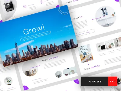 Growi - Business PowerPoint Template agency branding business company corporate creative creative agency design marketing modern personal powerpoint powerpoint design powerpoint template presentation template