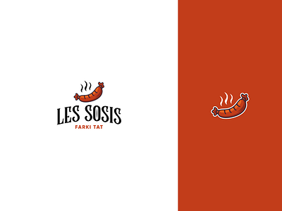 Les Sosis food hotdog illustration logo logotype minimal sausage turkish typography