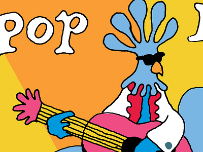 Pollo chicken guitar illustration pdx pop now! pollo