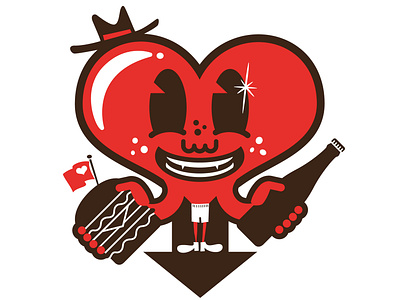 Burger Beer Love beer burger heart illustration love