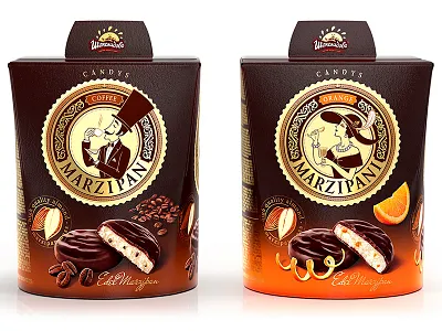 MARZIPAN & MARZIPANI — CANDIES brand branding candies character chocolate design illustration logo packaging packaging design trademark typography vector