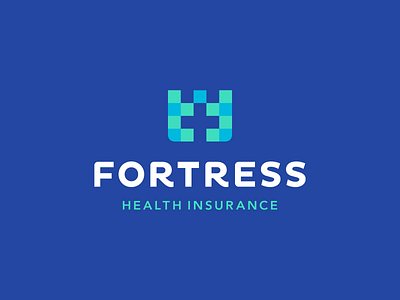 Fortress Health Insurance brand branding castle cross design digital health hospital icon icons identity insurance life logo mark medical medicine negative space security tower