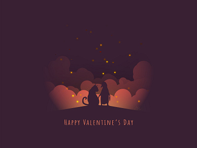 Happy Valentine's day 2019! cat graphic illustration love penguin valentines day vector art